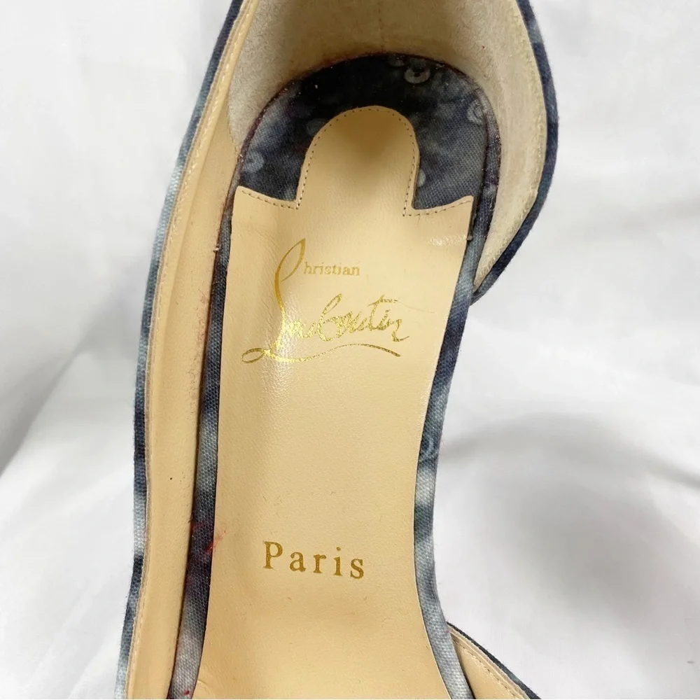 Christian Louboutin Iriza Jean Punk Pointed Toe Logo Stiletto Pumps EU 40.5